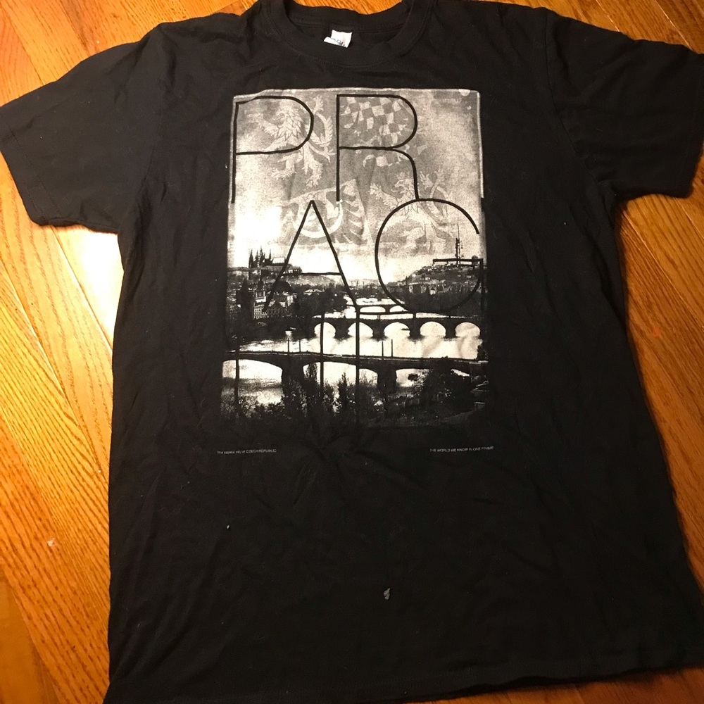 Prague T-shirt, black, brought back when studying abroad